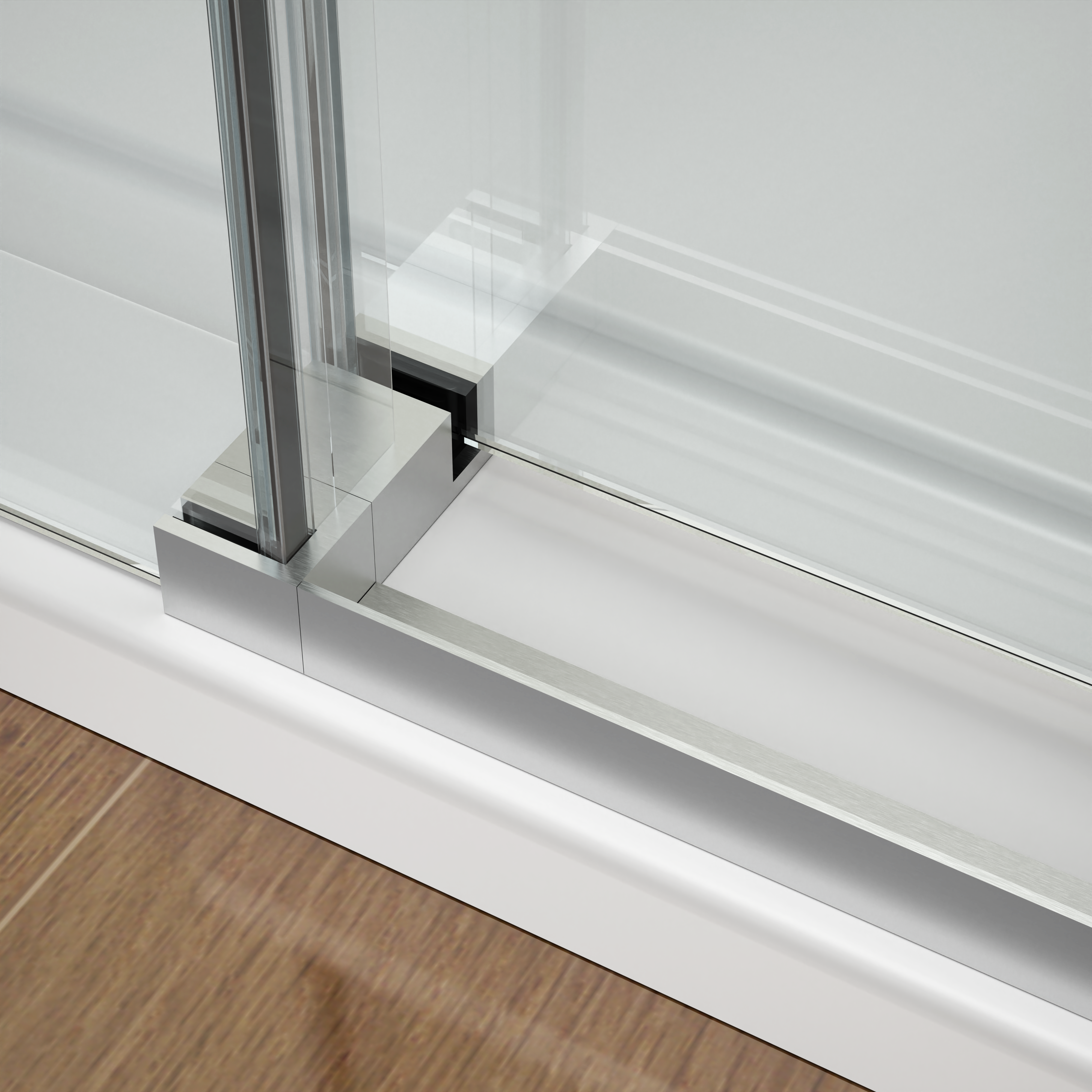 D4 -56 to 60 in. W x 66 in. H Frameless Double Sliding Bathtub Door with Nano Coating 3/8 in. Clear Glass