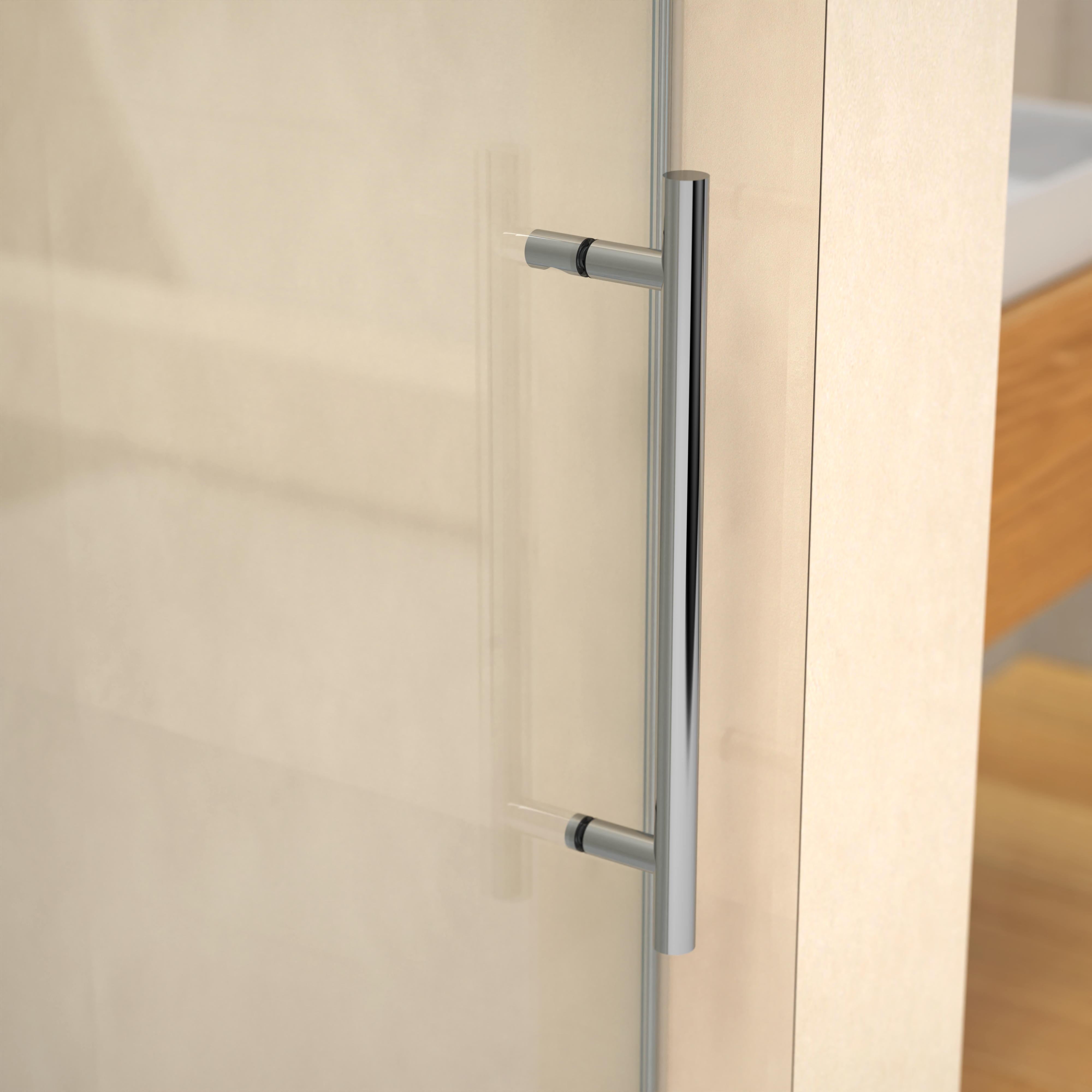 D4 -56 to 60 in. W x 66 in. H Frameless Double Sliding Bathtub Door with Nano Coating 3/8 in. Clear Glass