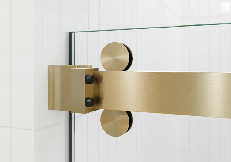 D2 -46 to 49 in. W x 78 in. H Frameless Double Sliding Door with Nano Coating 3/8 in. Clear Glass