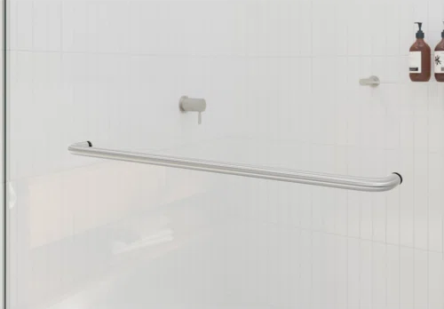 D2 -46 to 49 in. W x 78 in. H Frameless Double Sliding Door with Nano Coating 3/8 in. Clear Glass