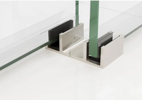 D2 -46 to 49 in. W x 78 in. H Frameless Double Sliding Door with Nano Coating 3/8 in. Clear Glass