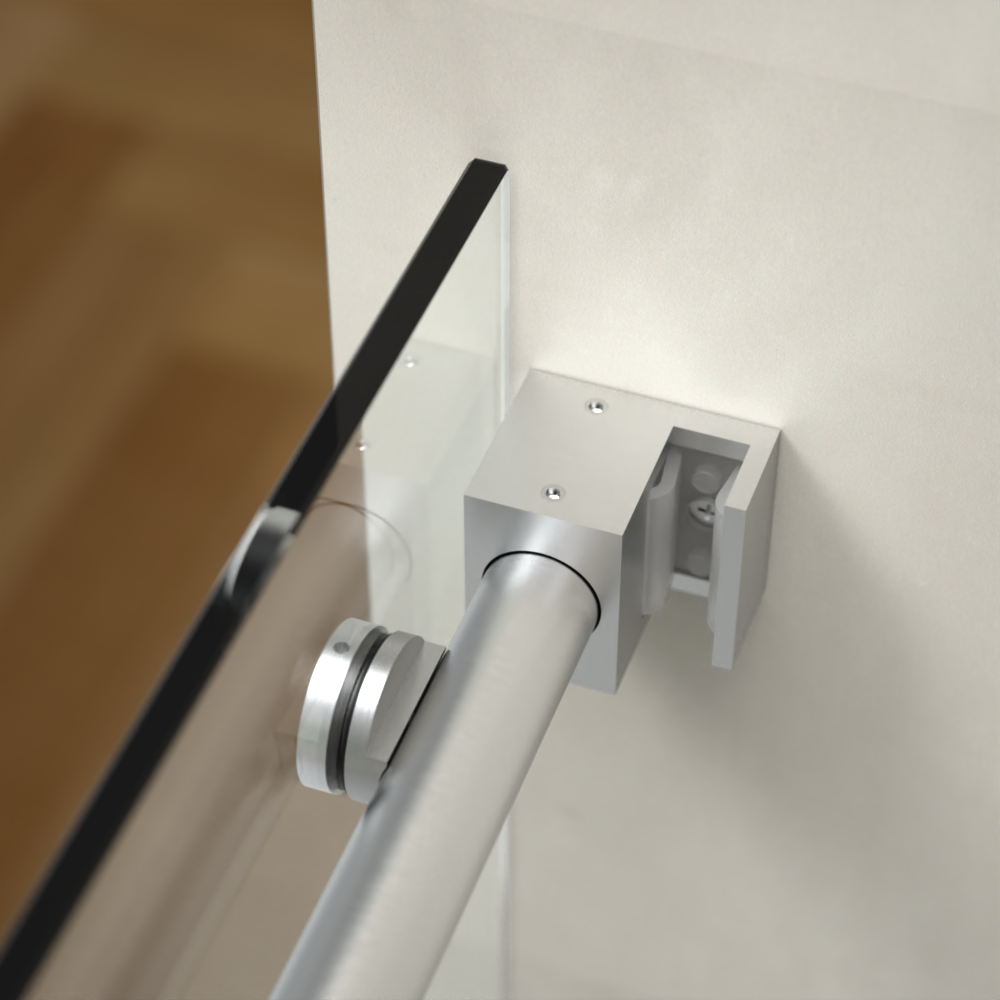 D4 -66 to 72 in. W x 78 in. H Frameless Single Sliding Door with Nano Coating 3/8 in. Clear Glass