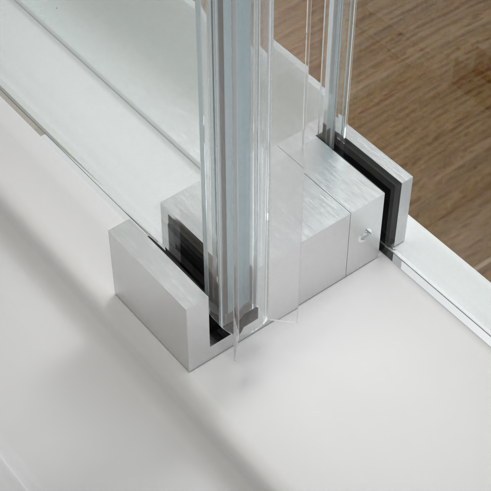 D4 -66 to 72 in. W x 78 in. H Frameless Single Sliding Door with Nano Coating 3/8 in. Clear Glass