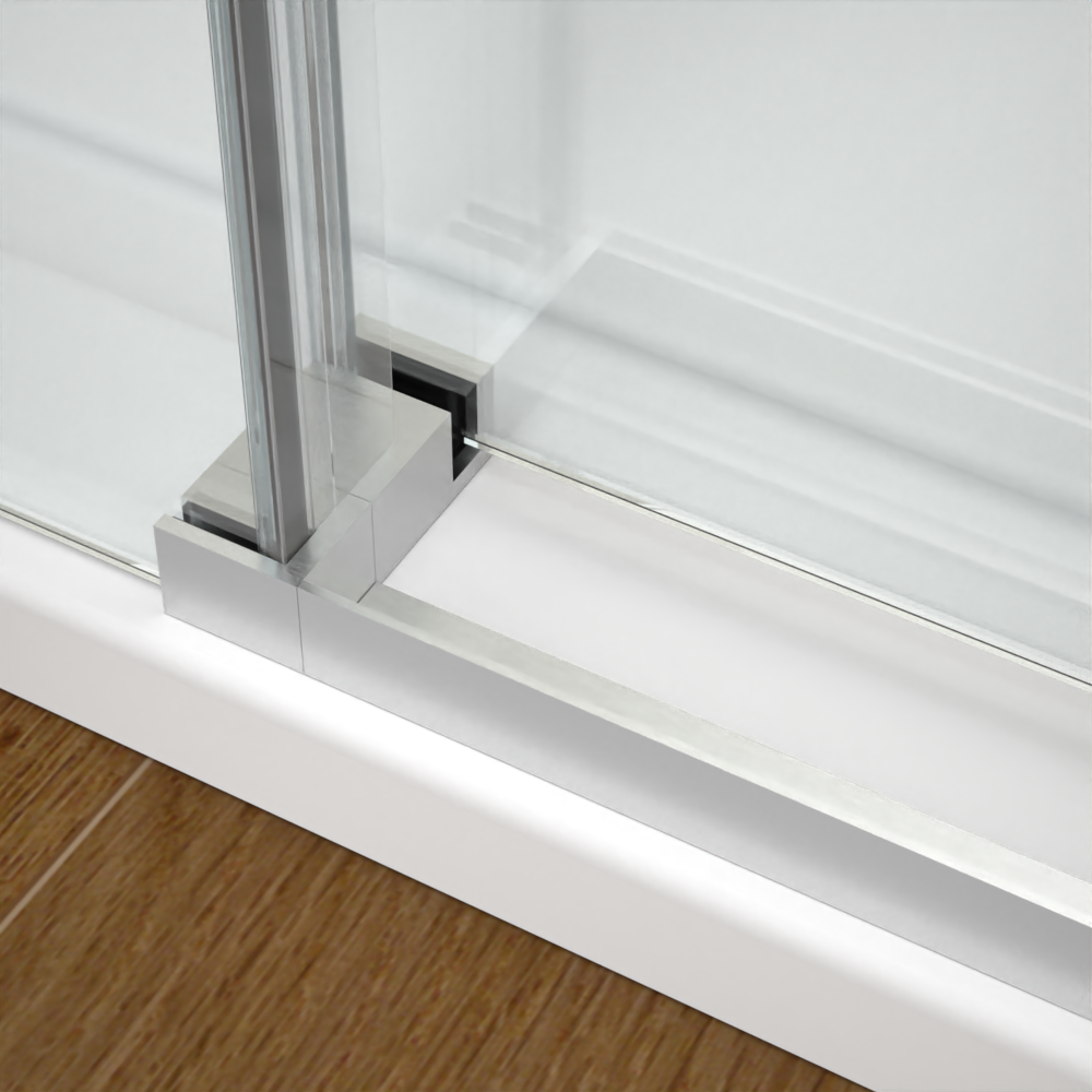 D4 -66 to 72 in. W x 78 in. H Frameless Single Sliding Door with Nano Coating 3/8 in. Clear Glass