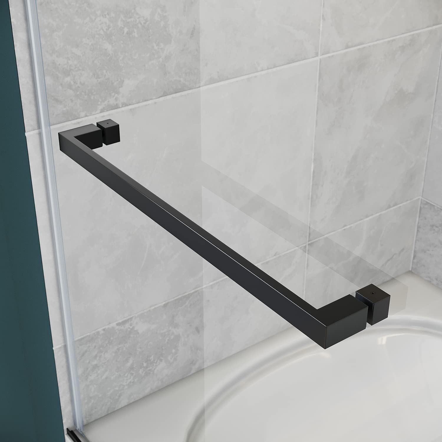 D1 -66 to 72 in. W x 66 in. H Frameless Double Sliding Bathtub Door with Nano Coating 3/8 in. Clear Glass