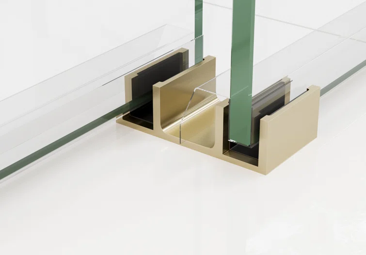 D2 -46 to 49 in. W x 78 in. H Frameless Double Sliding Door with Nano Coating 3/8 in. Clear Glass