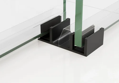 D2 -46 to 49 in. W x 78 in. H Frameless Double Sliding Door with Nano Coating 3/8 in. Clear Glass