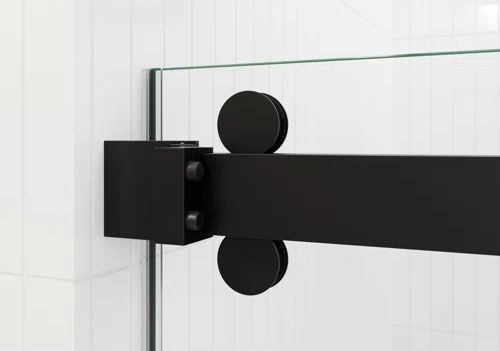 D2 -46 to 49 in. W x 78 in. H Frameless Double Sliding Door with Nano Coating 3/8 in. Clear Glass