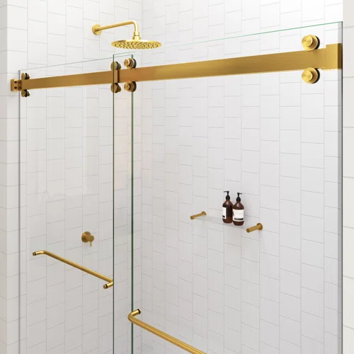 D2KD-73 Stainless Steel Deluxe 180 Degree Cambridge Series Two Door Bypass Sliding Shower Door System
