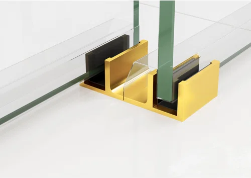 D2 -46 to 49 in. W x 78 in. H Frameless Double Sliding Door with Nano Coating 3/8 in. Clear Glass