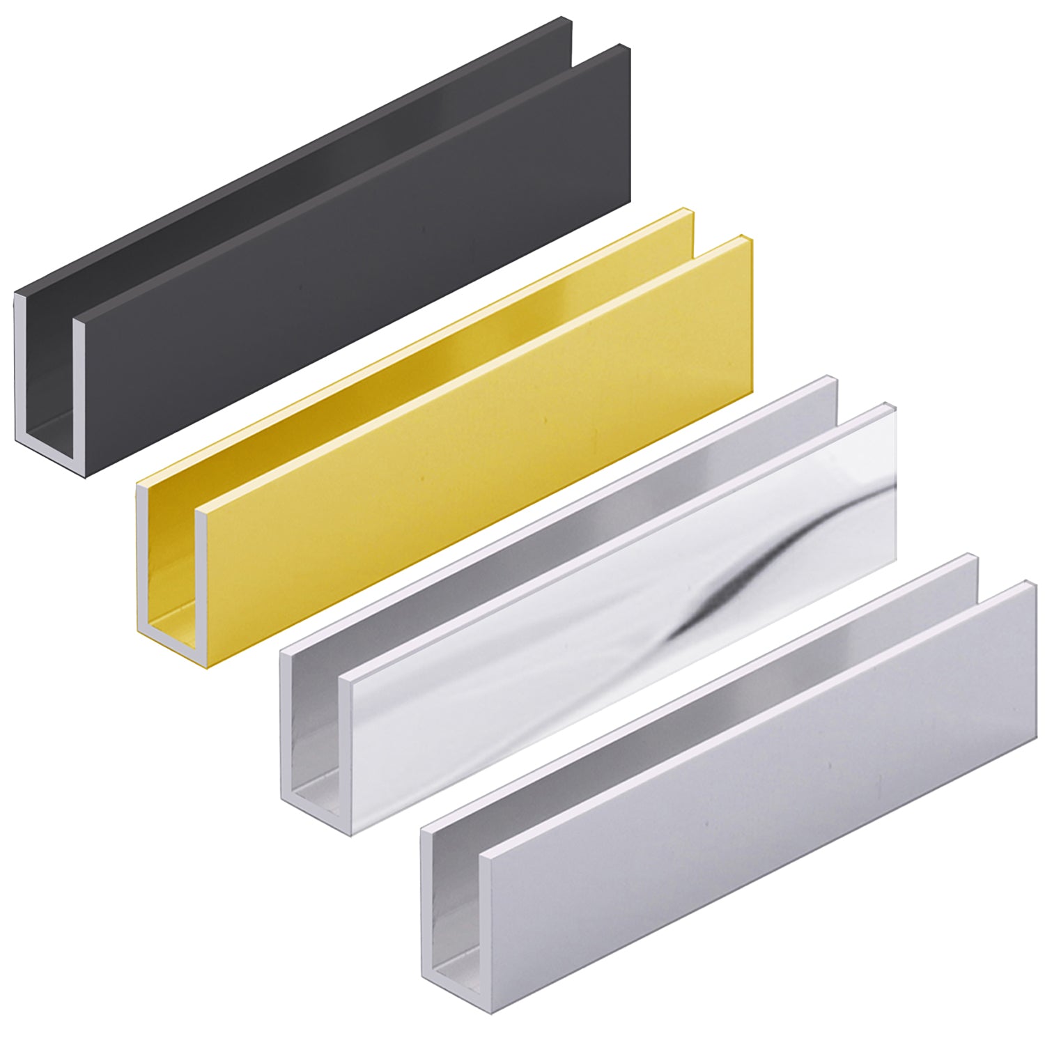 UCN-3/8-120 : 3/4" (19 mm) high profile Deep U-Channel, Fit for 3/8" Glass.