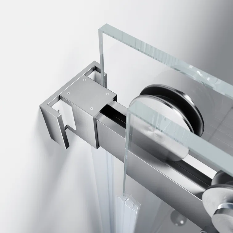 D1 -56 to 61 in. W x 84 in. H Double Sliding Frameless Shower Door, Nano Coating 3/8 in. Clear Glass