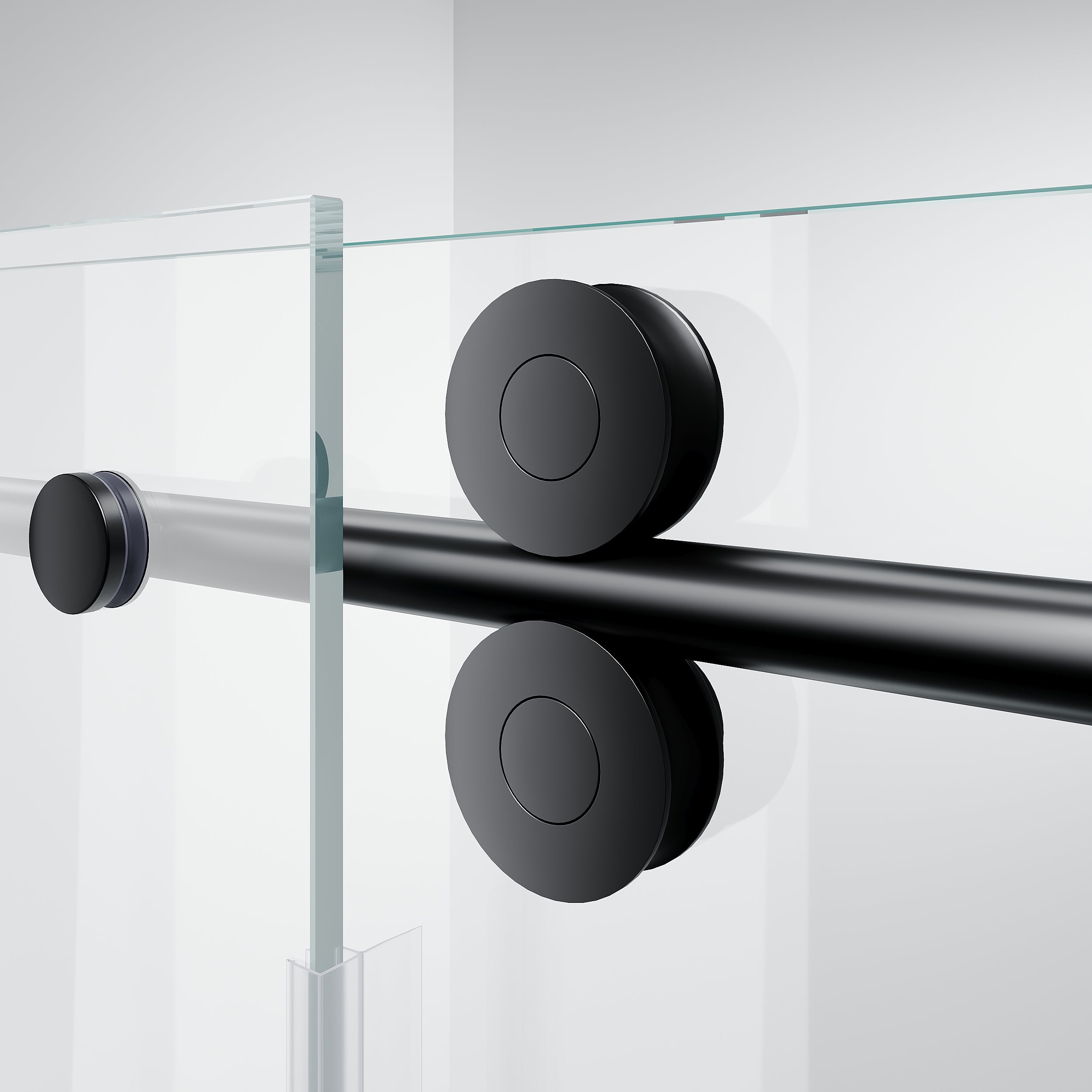 D4 -66 to 72 in. W x 78 in. H Frameless Single Sliding Door with Nano Coating 3/8 in. Clear Glass