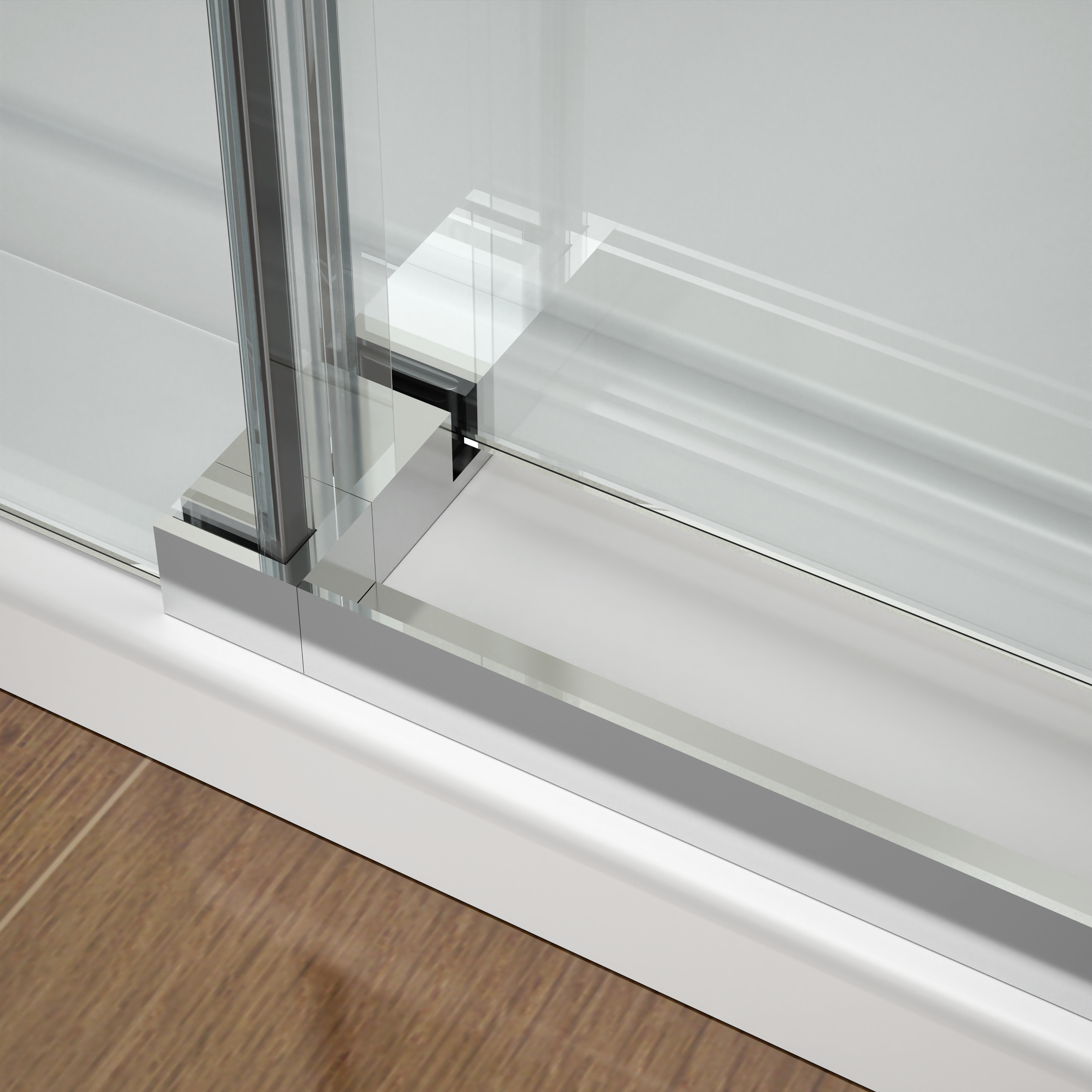 D4 -56 to 60 in. W x 66 in. H Frameless Double Sliding Bathtub Door with Nano Coating 3/8 in. Clear Glass
