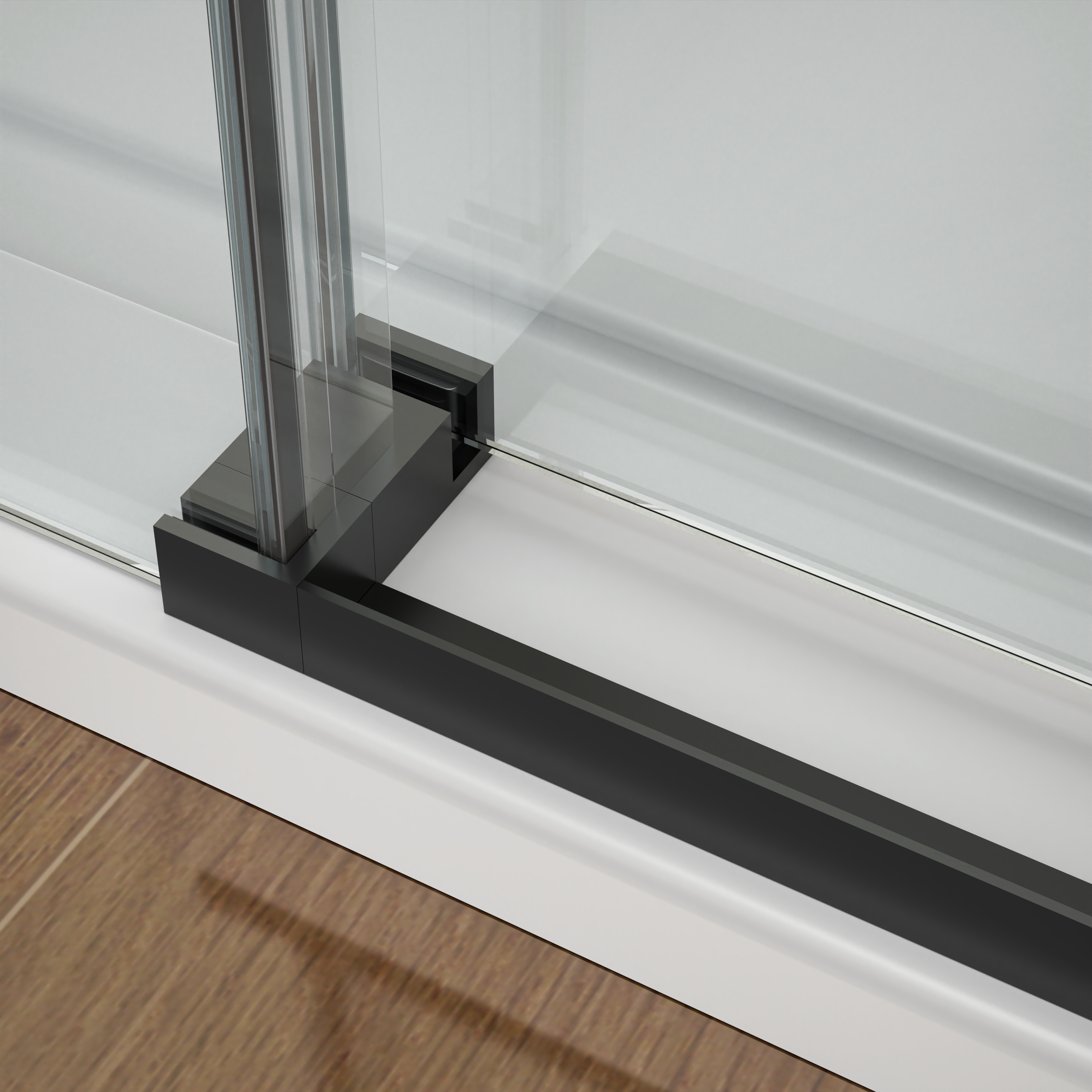 D4 -56 to 60 in. W x 66 in. H Frameless Double Sliding Bathtub Door with Nano Coating 3/8 in. Clear Glass