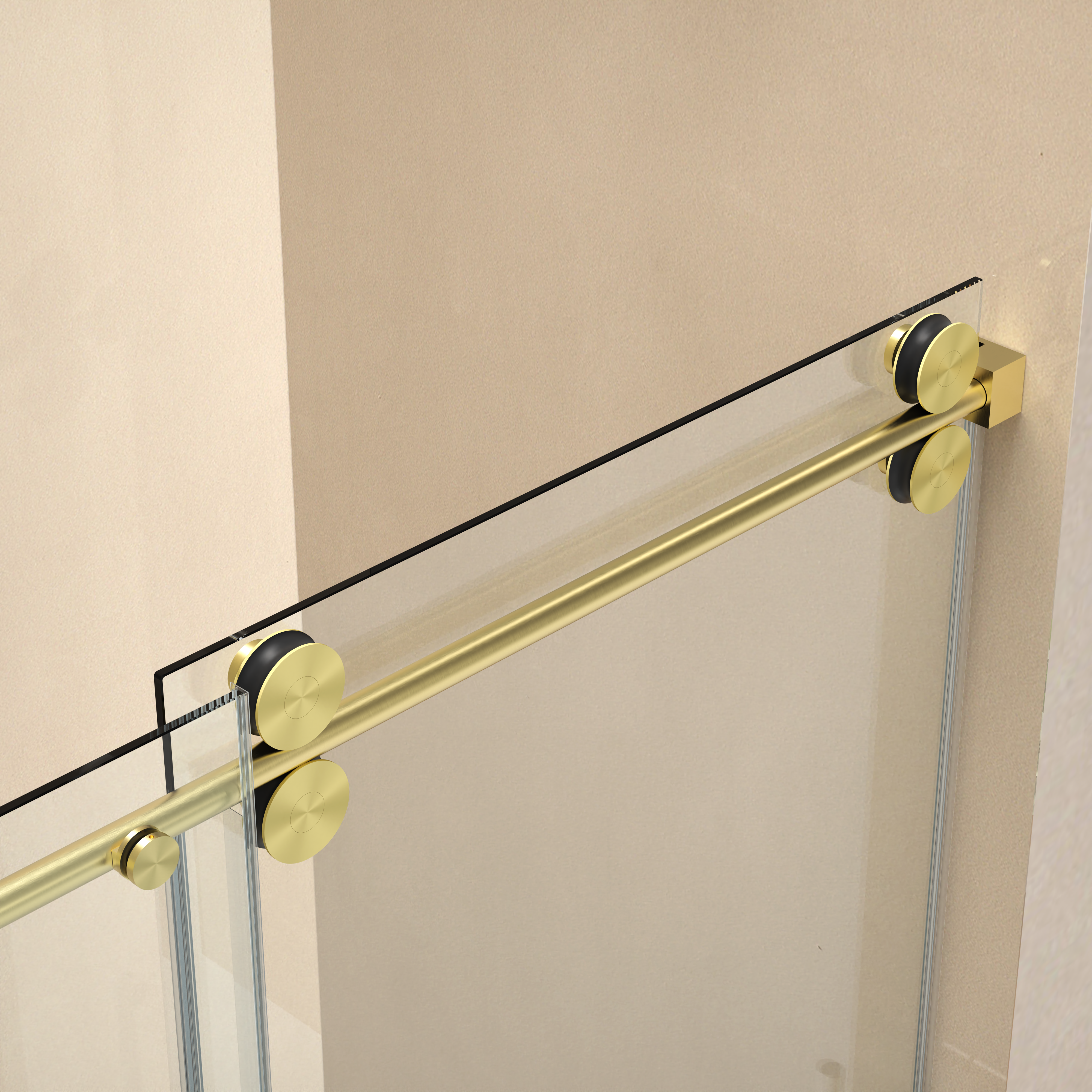 D4 -56 to 60 in. W x 66 in. H Frameless Double Sliding Bathtub Door with Nano Coating 3/8 in. Clear Glass
