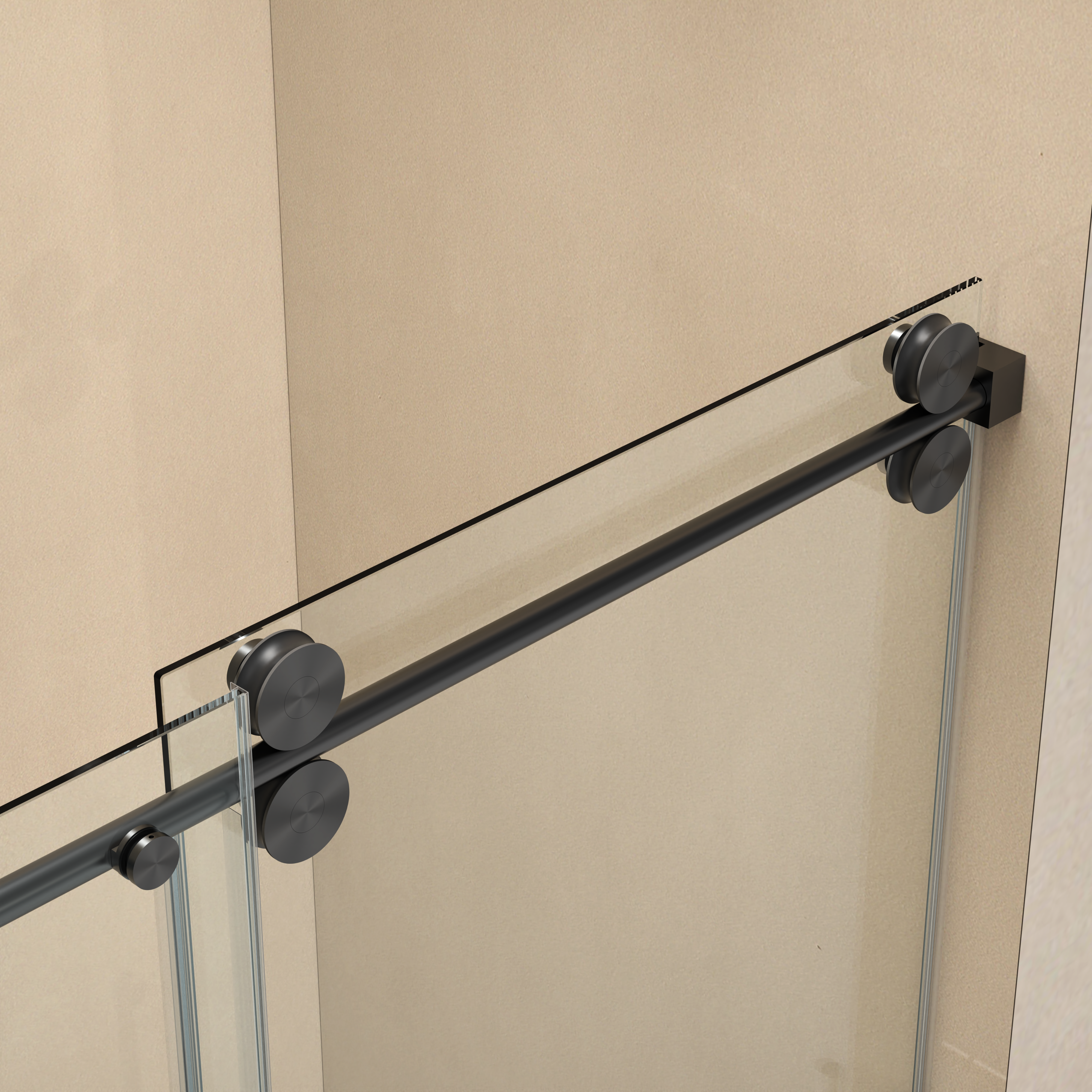 D4 -56 to 60 in. W x 66 in. H Frameless Double Sliding Bathtub Door with Nano Coating 3/8 in. Clear Glass