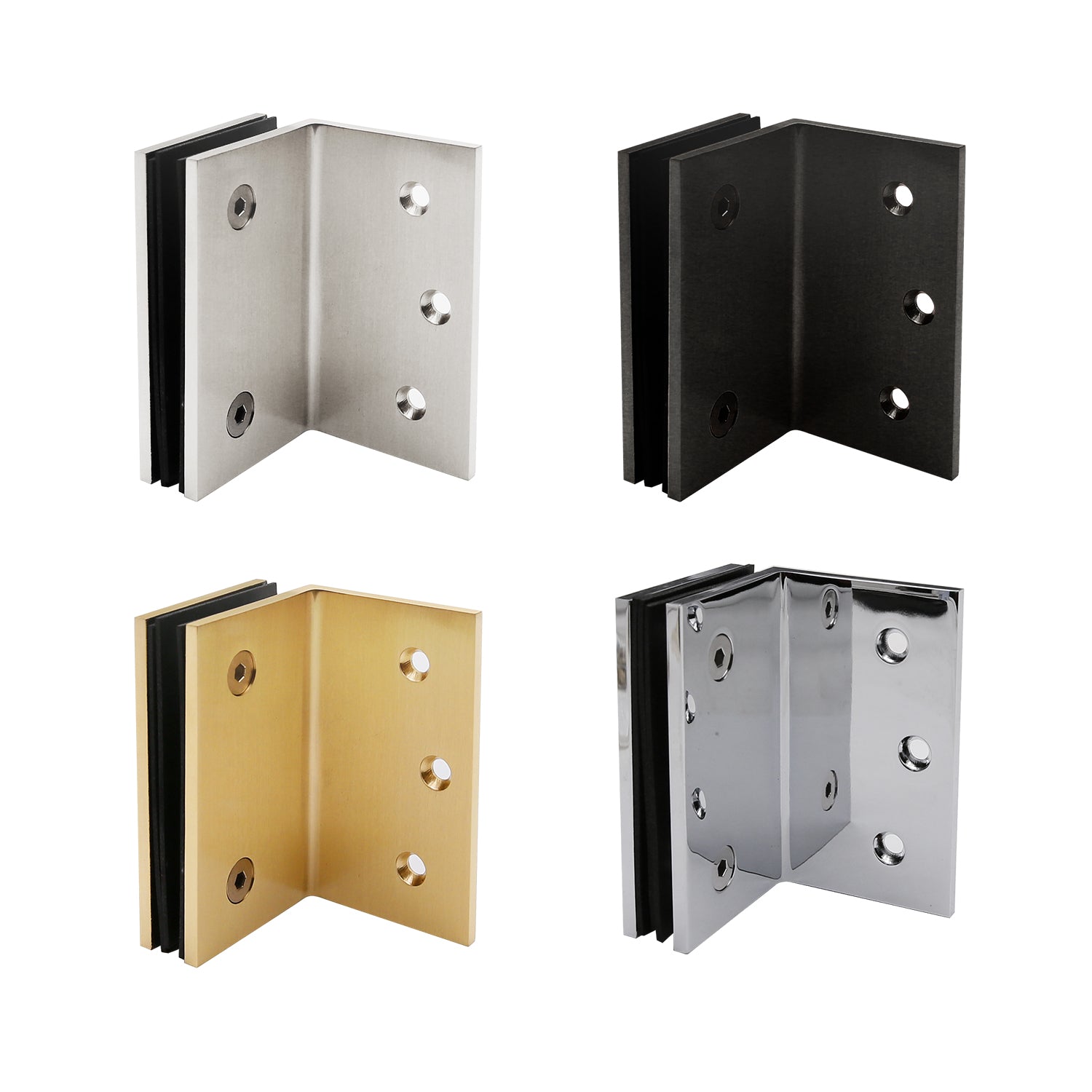 GE90S: Heavy Duty Wall Mount Glass Bracket, Square Edge