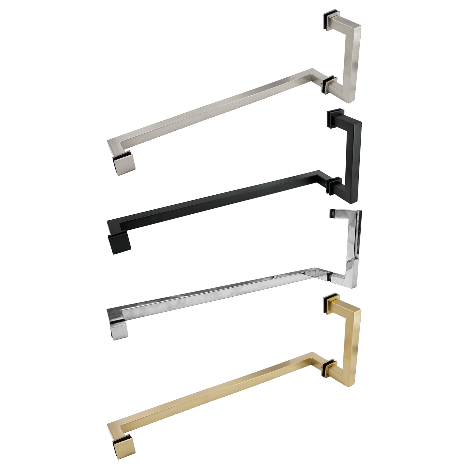 SQ8X18SS: Stainless Steel Square Tubing Mitered Corner Pull Handle/Towel Bar Combination